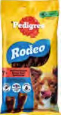 Snacks pour chien Pedigree Rodeo stick poulet, bacon ou boeuf