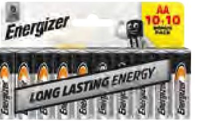 Energizer 20 Piles Everyday AA ou AAA