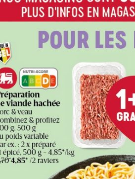 Préparation de viande hachée Porc & veau