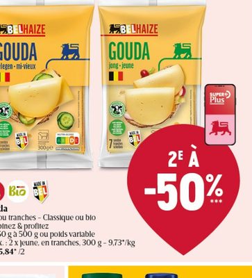 Gouda bloc ou tranches - Classique ou bio - Lhiaize