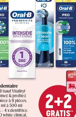 Oral-B soin dentaire (Pro 3D White, Intensif, Ultimate Clean)
