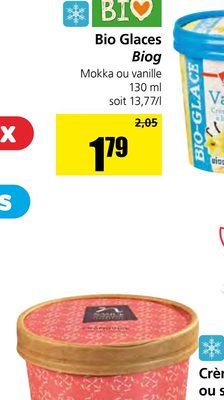 Bio Glaces Biog Mokka ou vanille