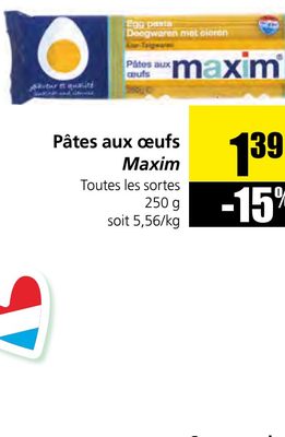 Pâtes aux oeufs Maxim