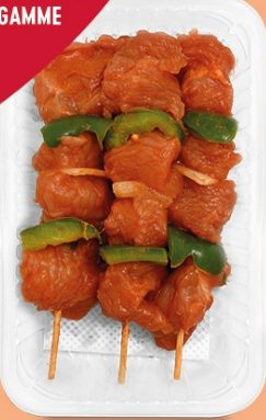 Brochettes de dinde marinées