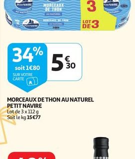 Morceaux de thon au naturel Petit Navire