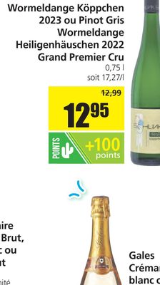 Domaine Schlink Riesling "Arômes et Couleurs" Wormeldange Köppchen 2023 ou Pinot Gris Wormeldange Heiligenhäuschen 2022 Grand Premier Cru