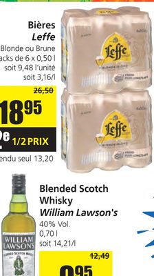 Bières Leffe Blonde ou Brune