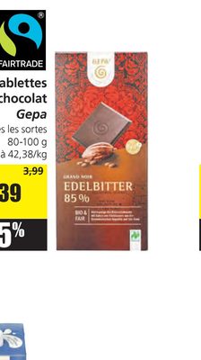 Bio Tablettes de chocolat Gepa