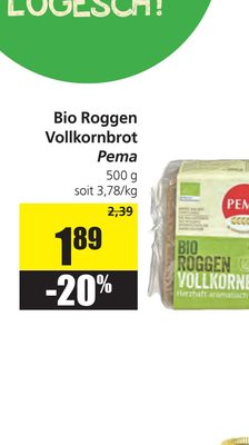 Bio Roggen Vollkornbrot Pema