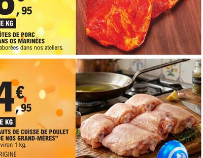 Côtes de Porc sans os Marinées