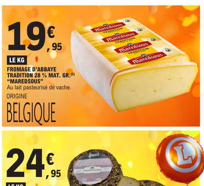 Fromage d'Abbaye Tradition 28% Mat. Gr. Maroilles