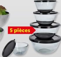 Set de bols en verre, 5 pièces