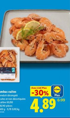 Gambas cuites