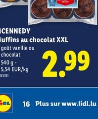 MCENNEDY Muffins au chocolat XXL