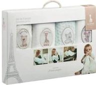 SET DE 4 LANGES 70 X 70 CM SOPHIE LA GIRAFE