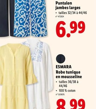 ESMARA Pantalon jambes larges