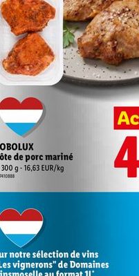 COBOLUX Côte de porc mariné