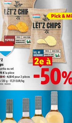 LET'Z Chips Paprika ou Sel de Guernesey
