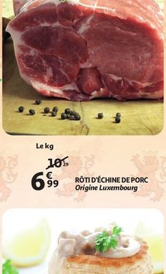 RÔTI D'ÉCHINE DE PORC