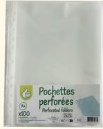 100 pochettes perforées Pouce
