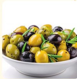 MÉLANGE D'OLIVES VERTES MARINÉES AIL ET FINES HERBES
